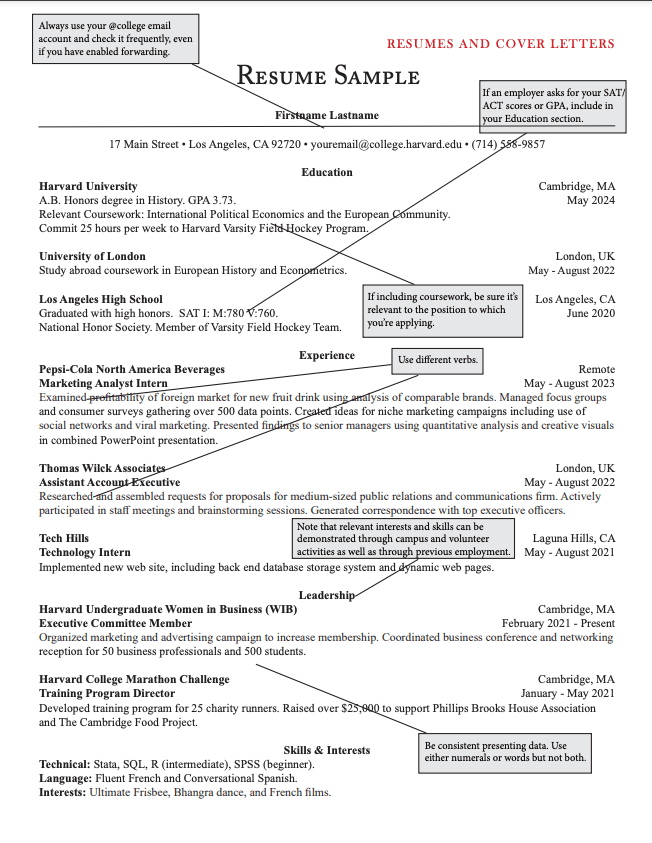 Professional Resume Template - Harvard Approved Format