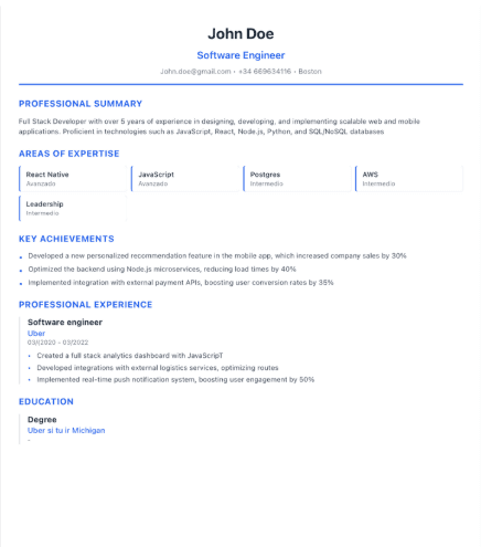 ATS-optimized CV example