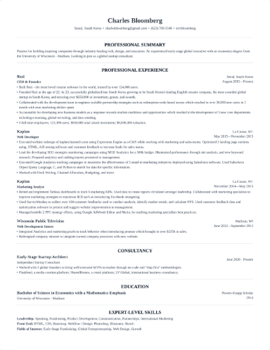 Investment banking resume format and examples