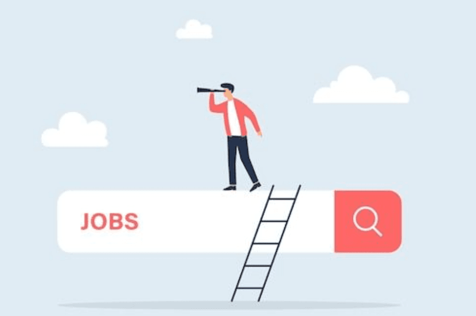 job seeker image of a man looking for a job in the internet